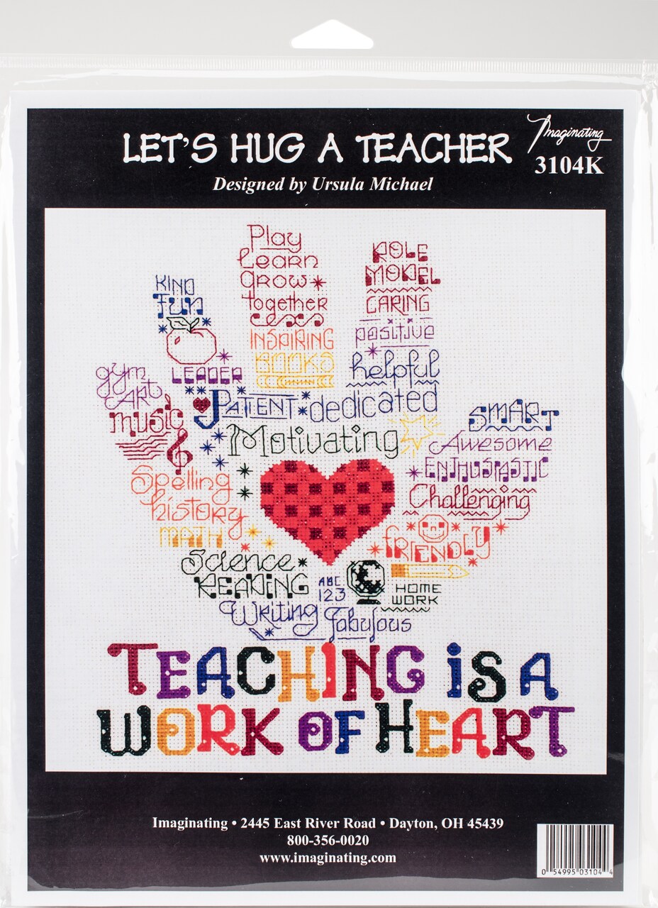 Imaginating Counted Cross Stitch Kit 10"X8.5"-Let's Hug A Teacher